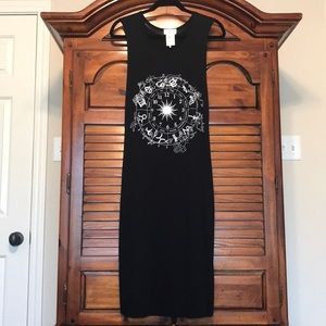 EUC Astrological Signs Black Tank Dress